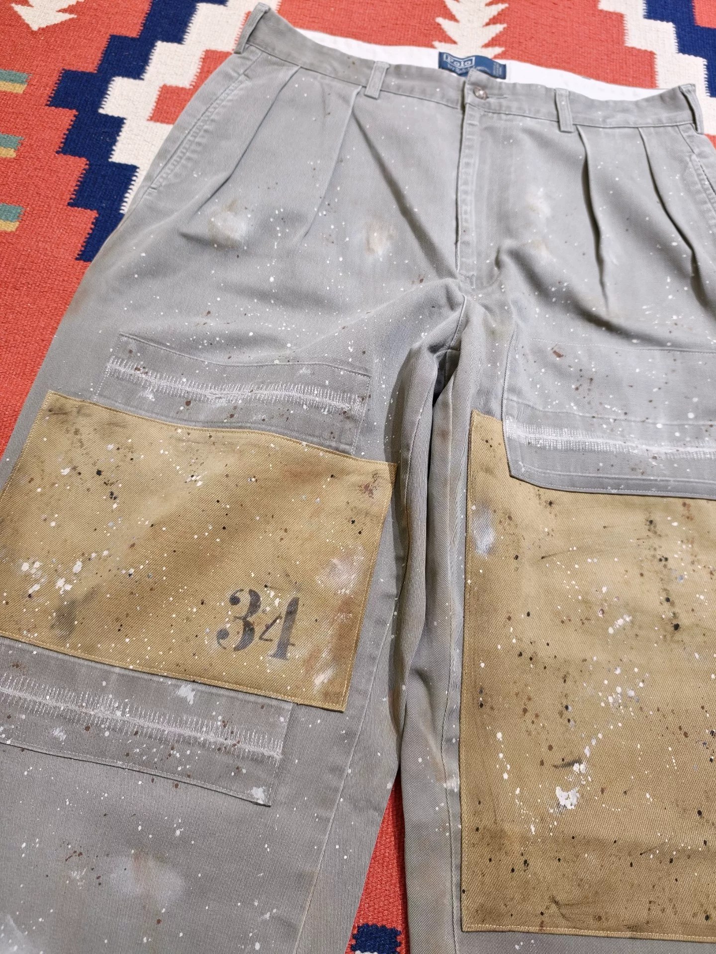 RRL Ralph Lauren Loose Vintage Patchwork Pants — front