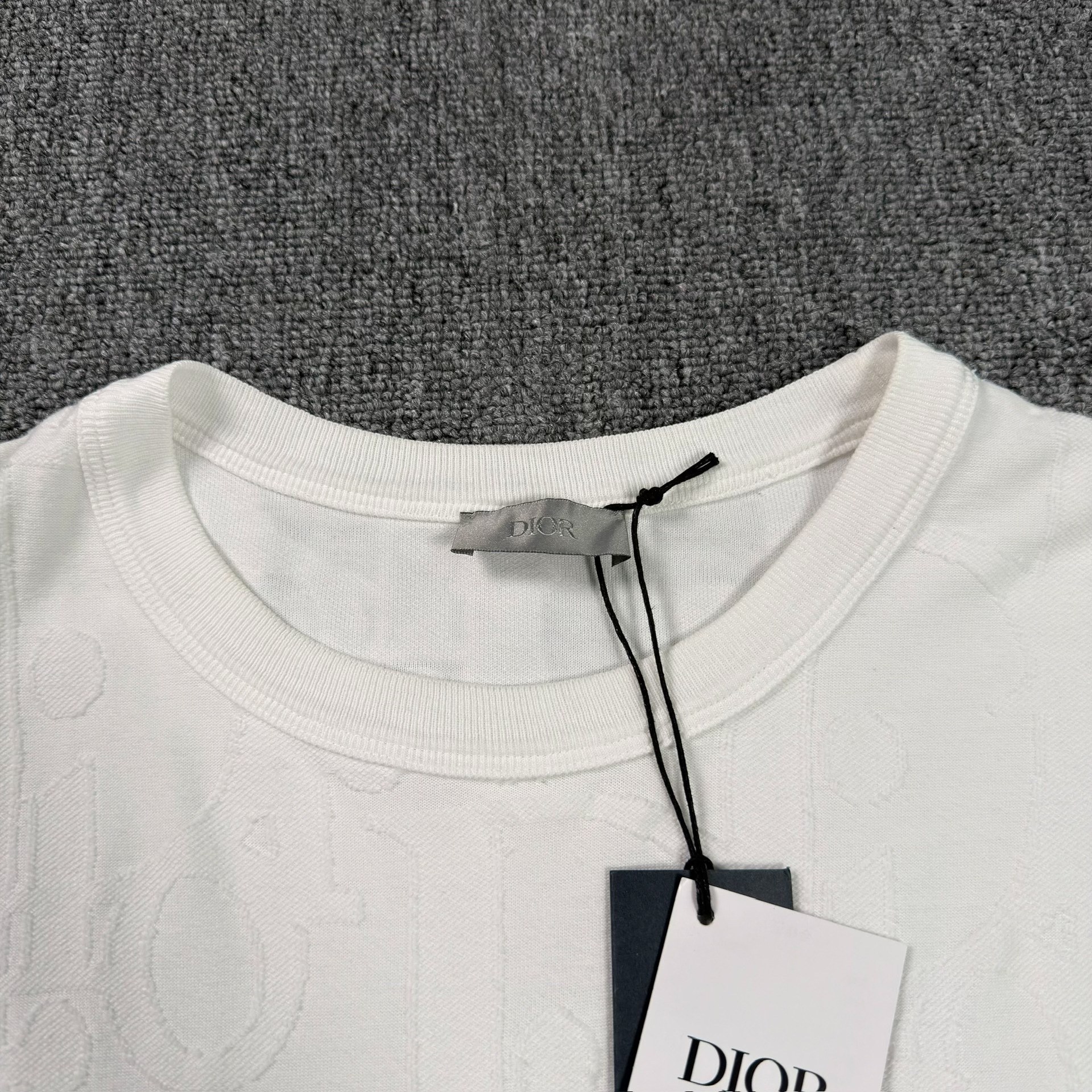 Dior 25 Oblique All-Over Print White Tee — detail