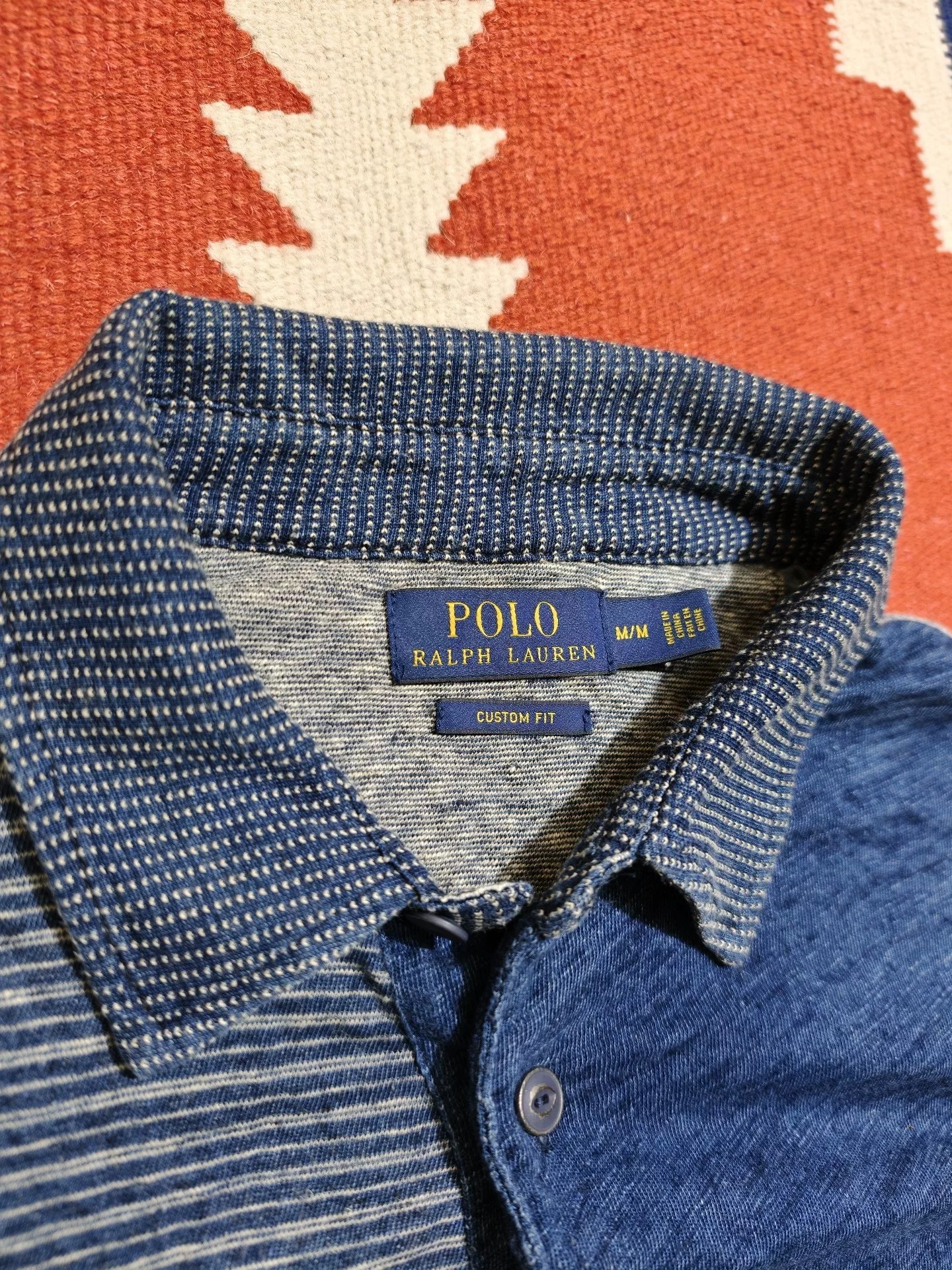 Polo Ralph Lauren Blue Patchwork T-Shirt — front