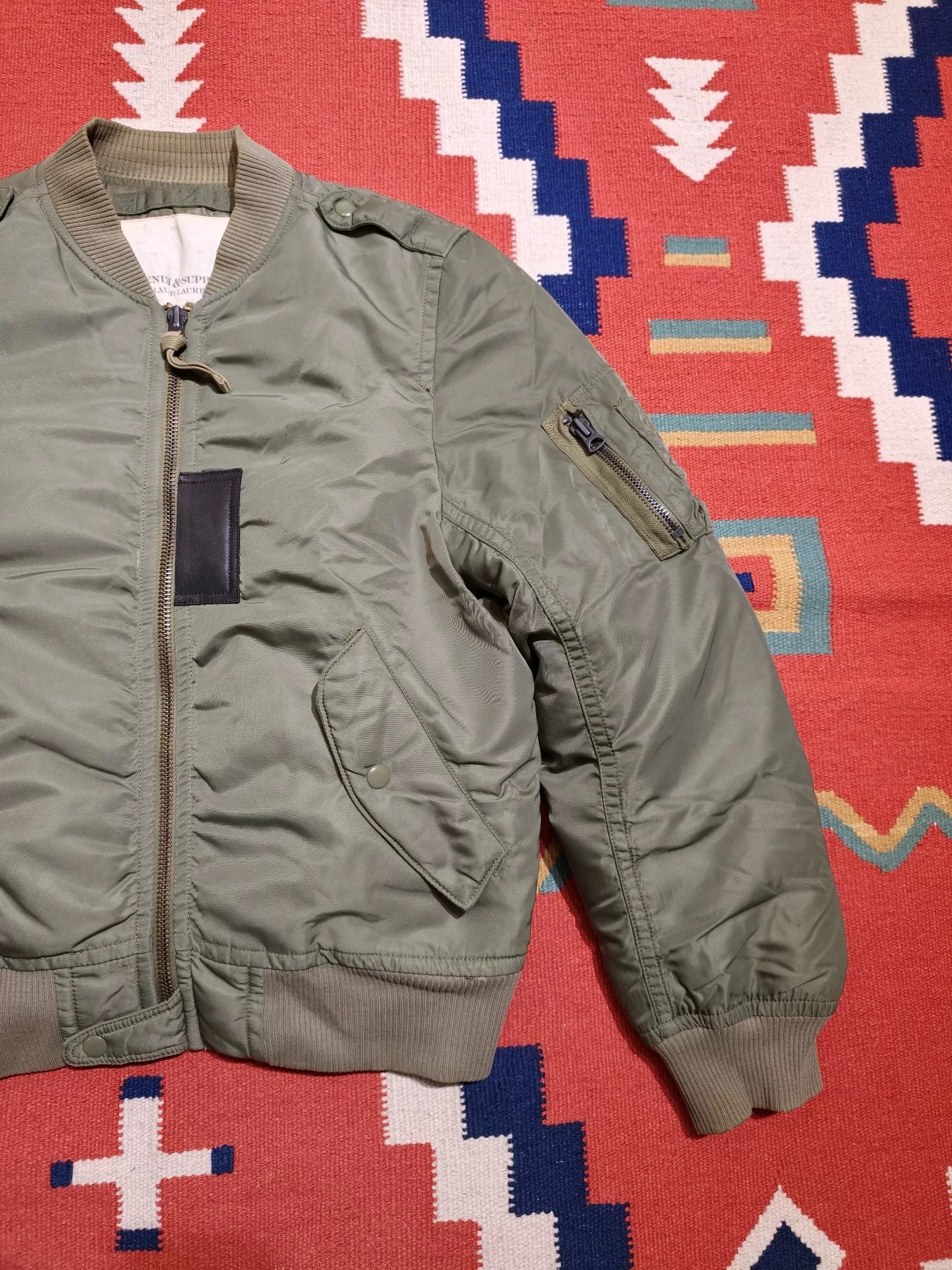 Ralph Lauren Olive Down Flight Jacket — front