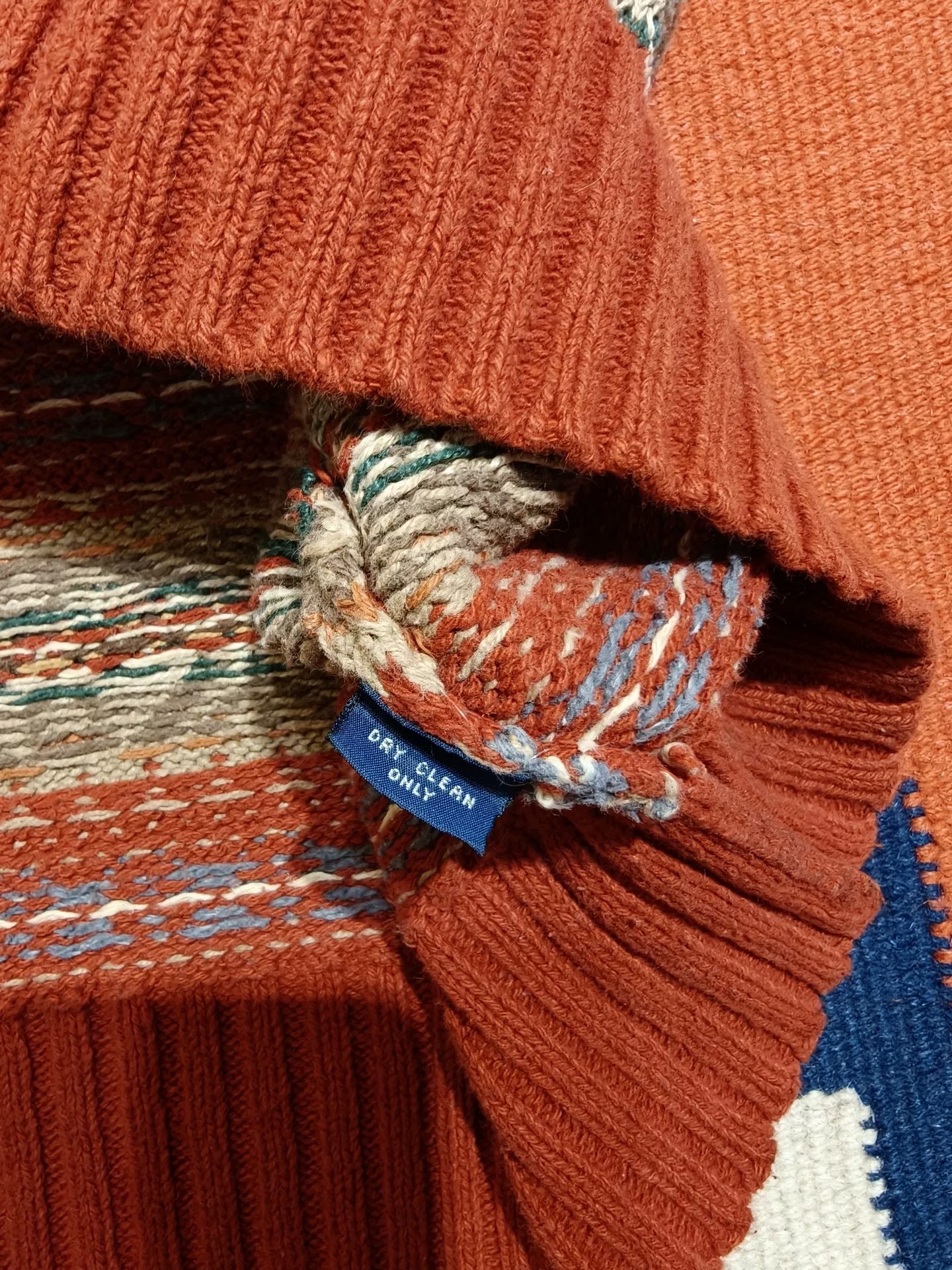 Vintage Ralph Lauren V-neck Fair Isle Sweater — label