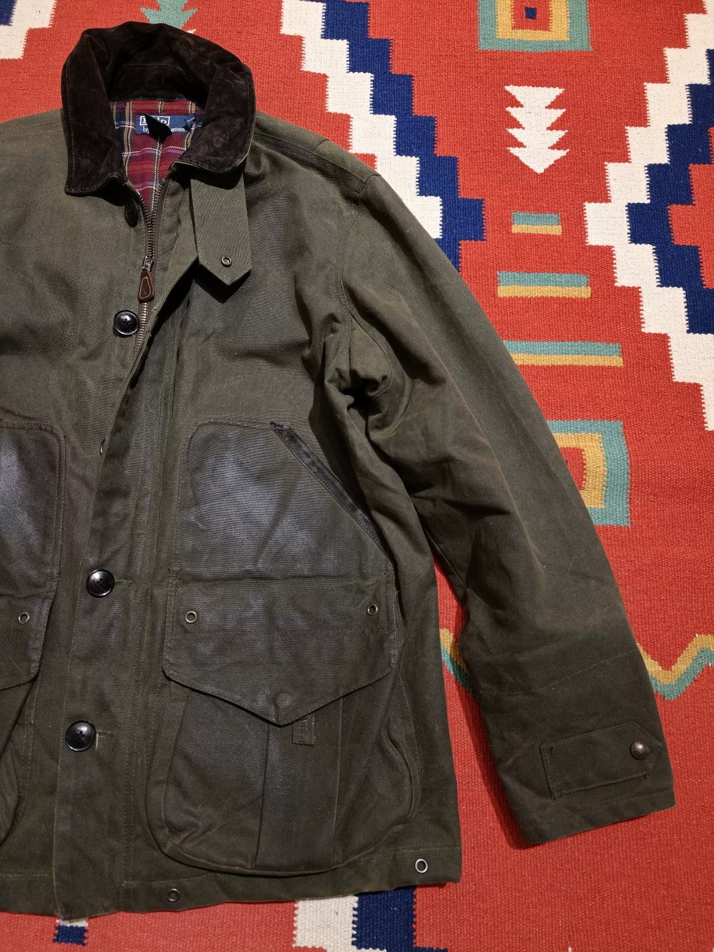 RRL 90s Waxed Hunting Jacket — front