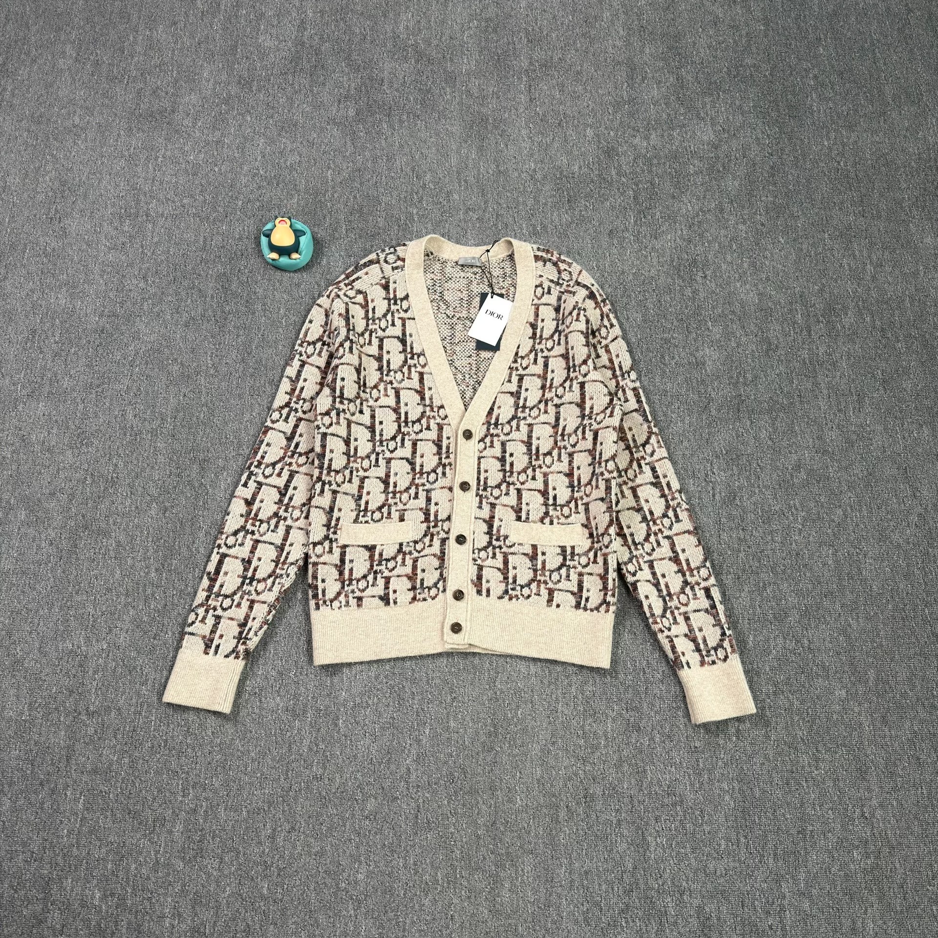 Dior Monogram Beige Wool Cardigan