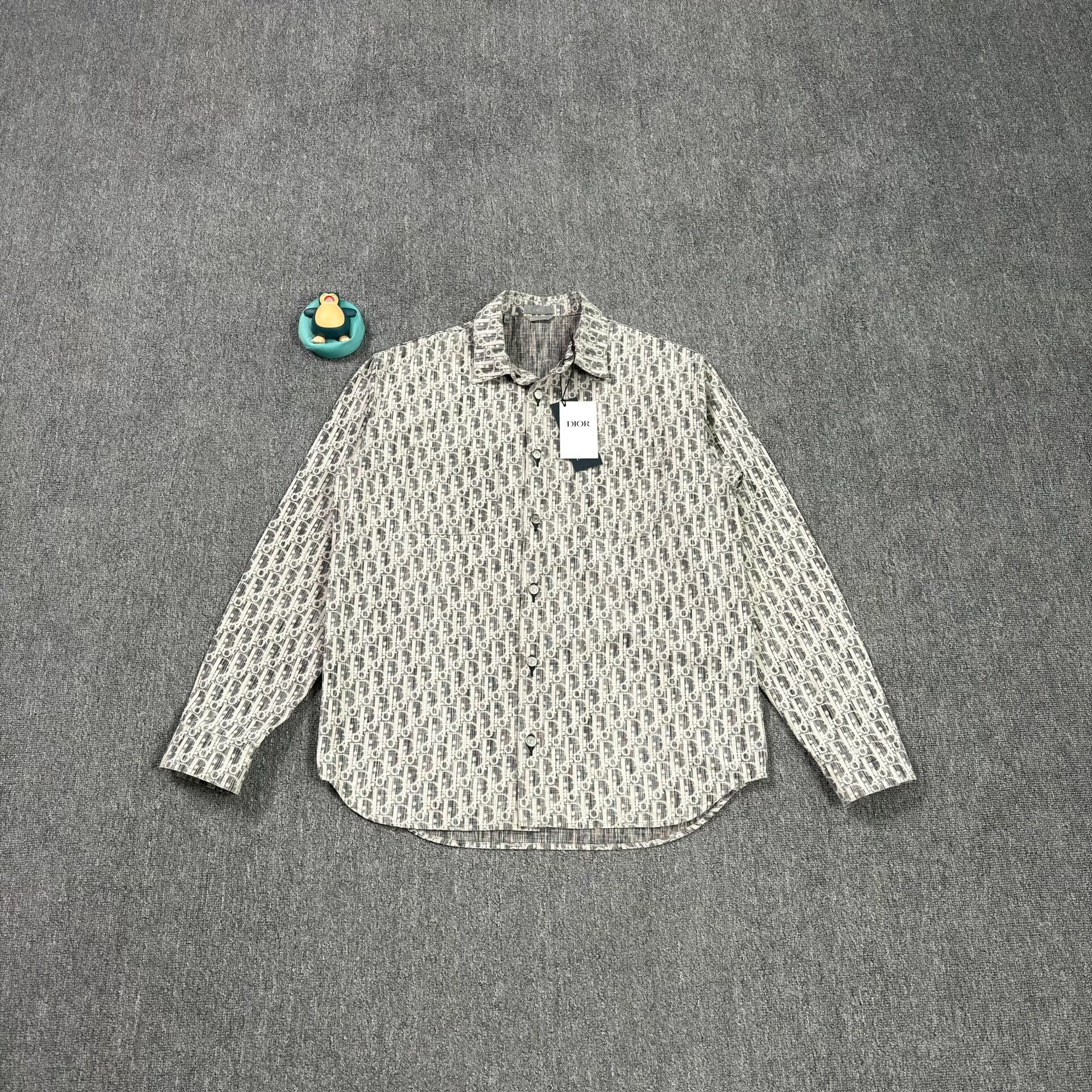 Dior Oblique Gray Long-Sleeve Shirt