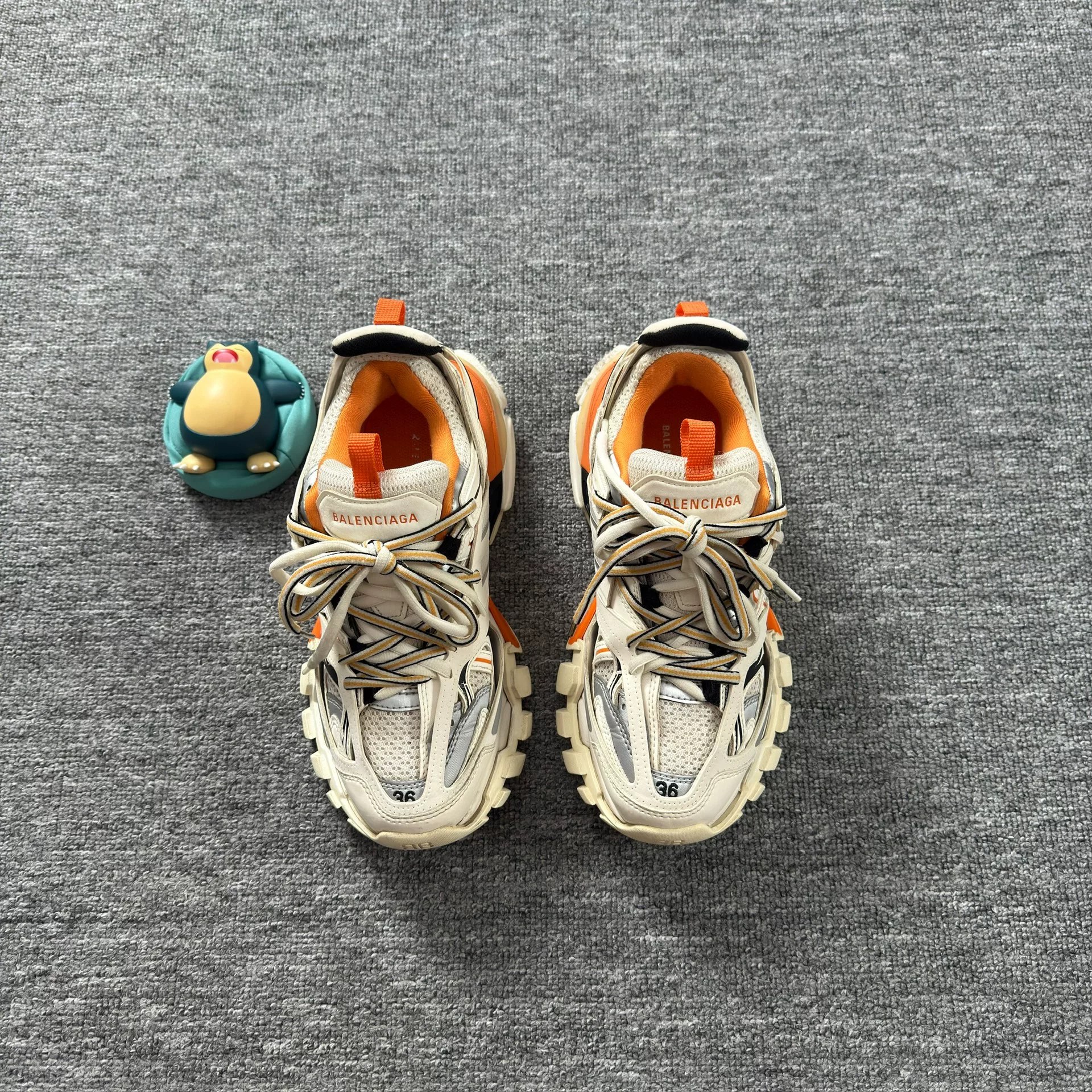 Balenciaga Track1.0 White Orange Dad Shoes — front