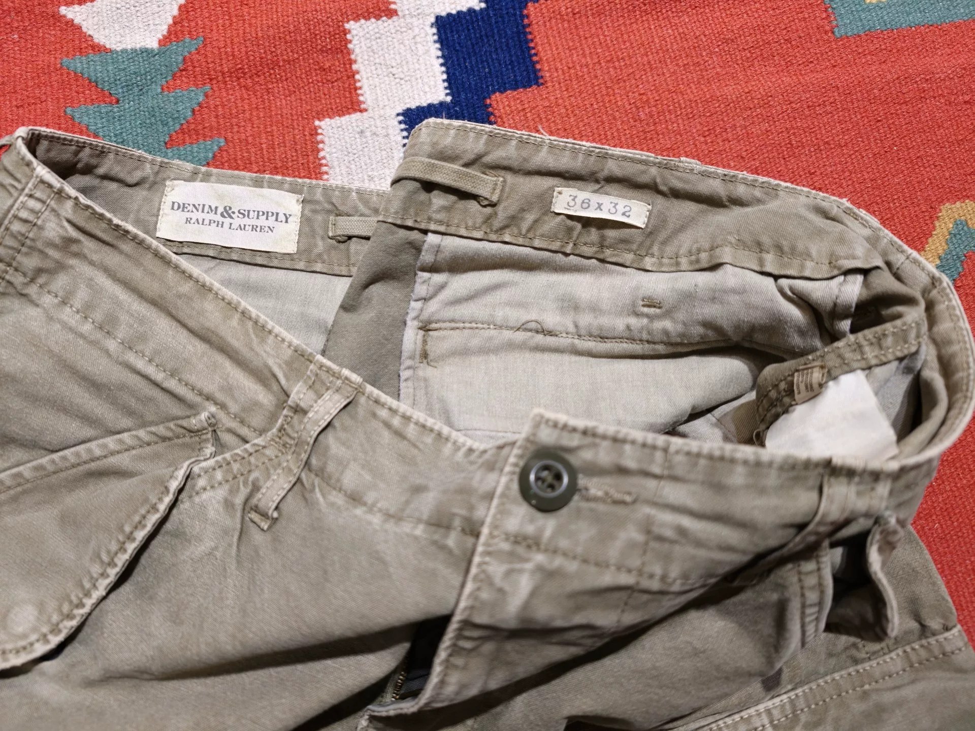 Polo Ralph Lauren Army Green Cargo Pants — detail