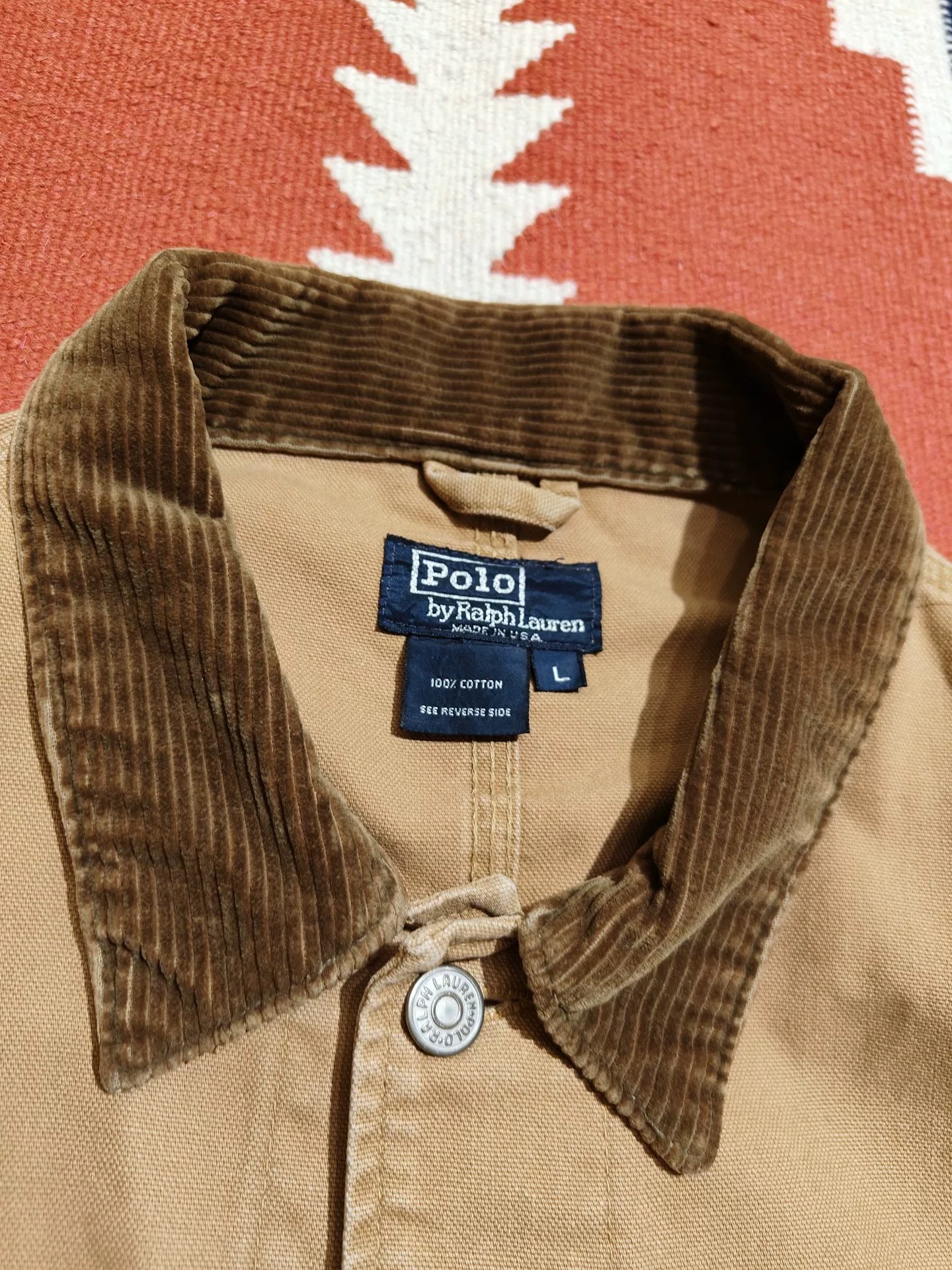 Polo Ralph Lauren 80s Tan Hunting Jacket — detail