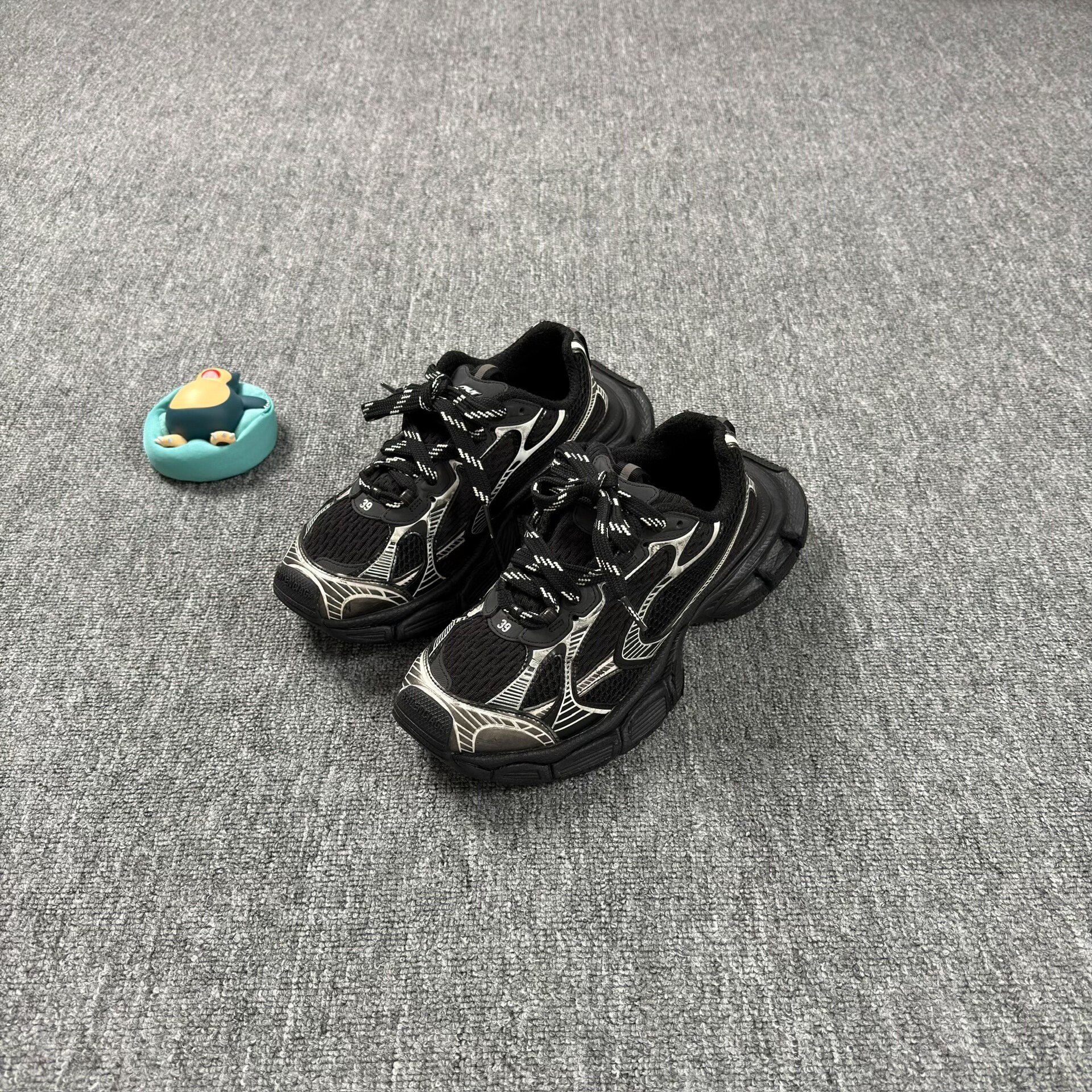 Balenciaga 3XL Black Silver Casual Shoes