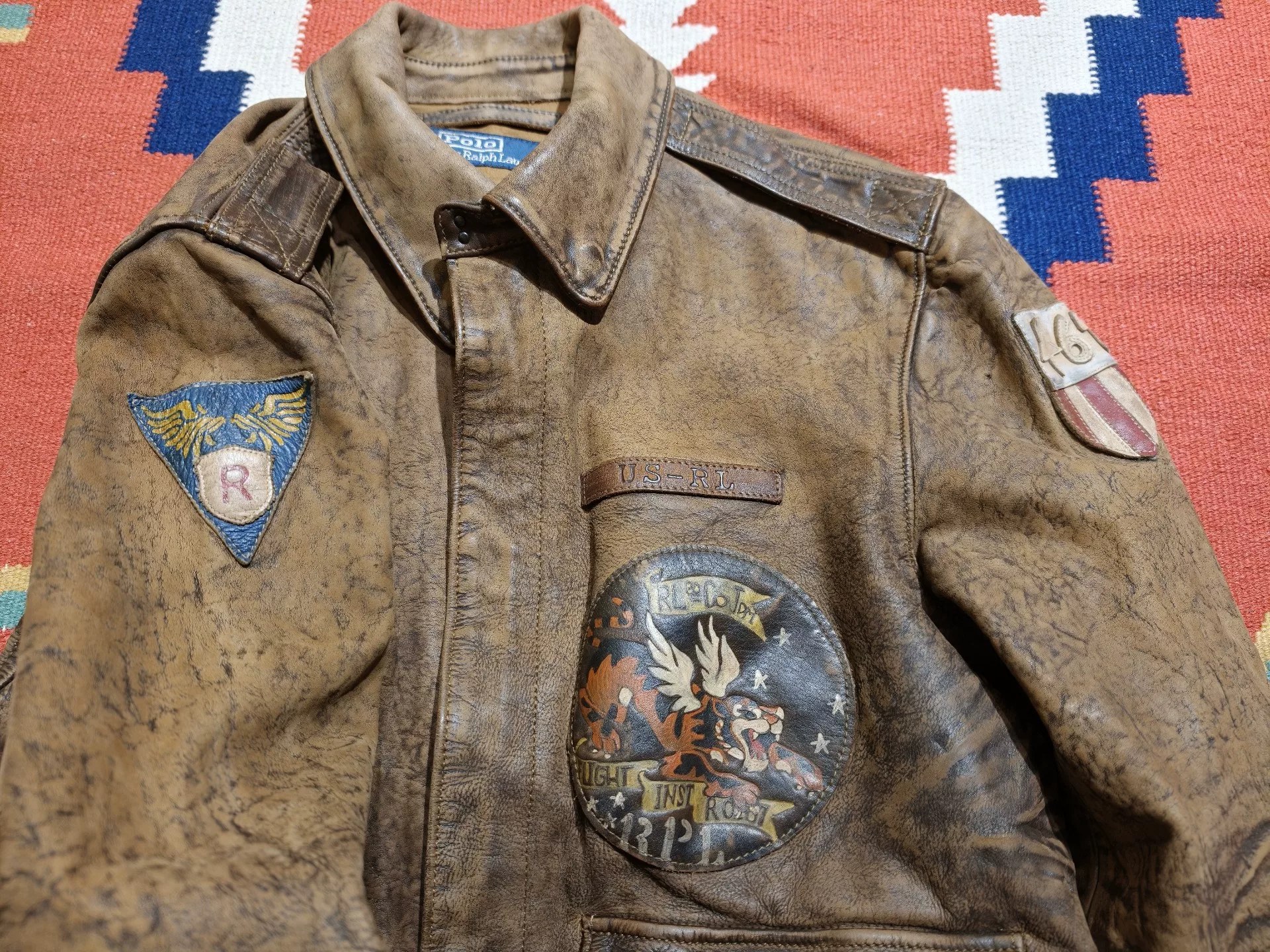 Polo Ralph Lauren A2 Pilot Leather Jacket — detail