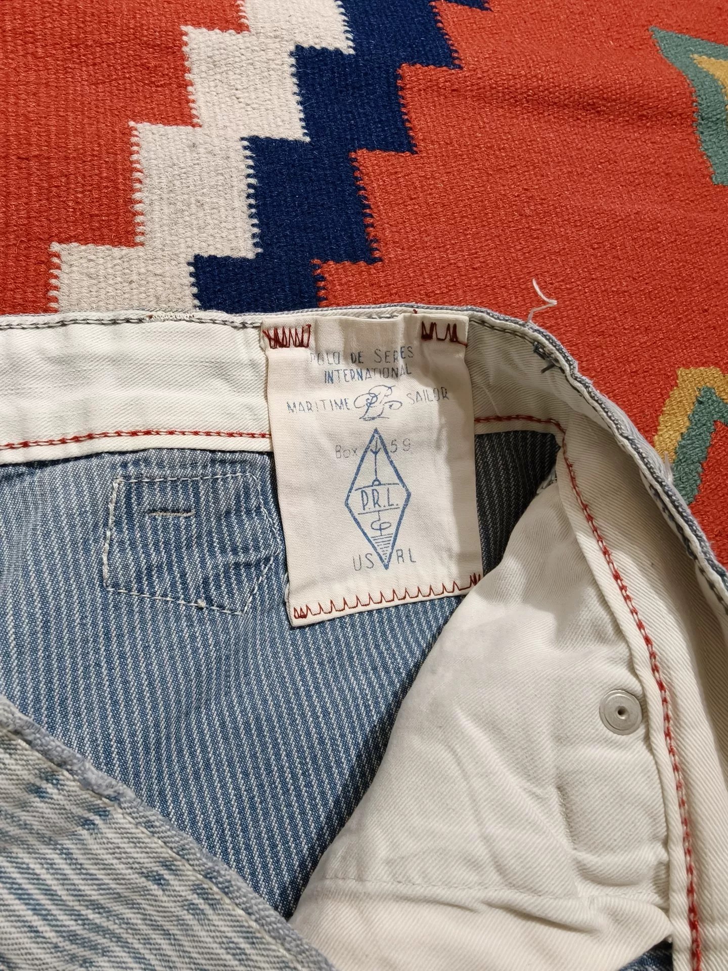 Ralph Lauren Nautical Stripe Distressed Pants — back