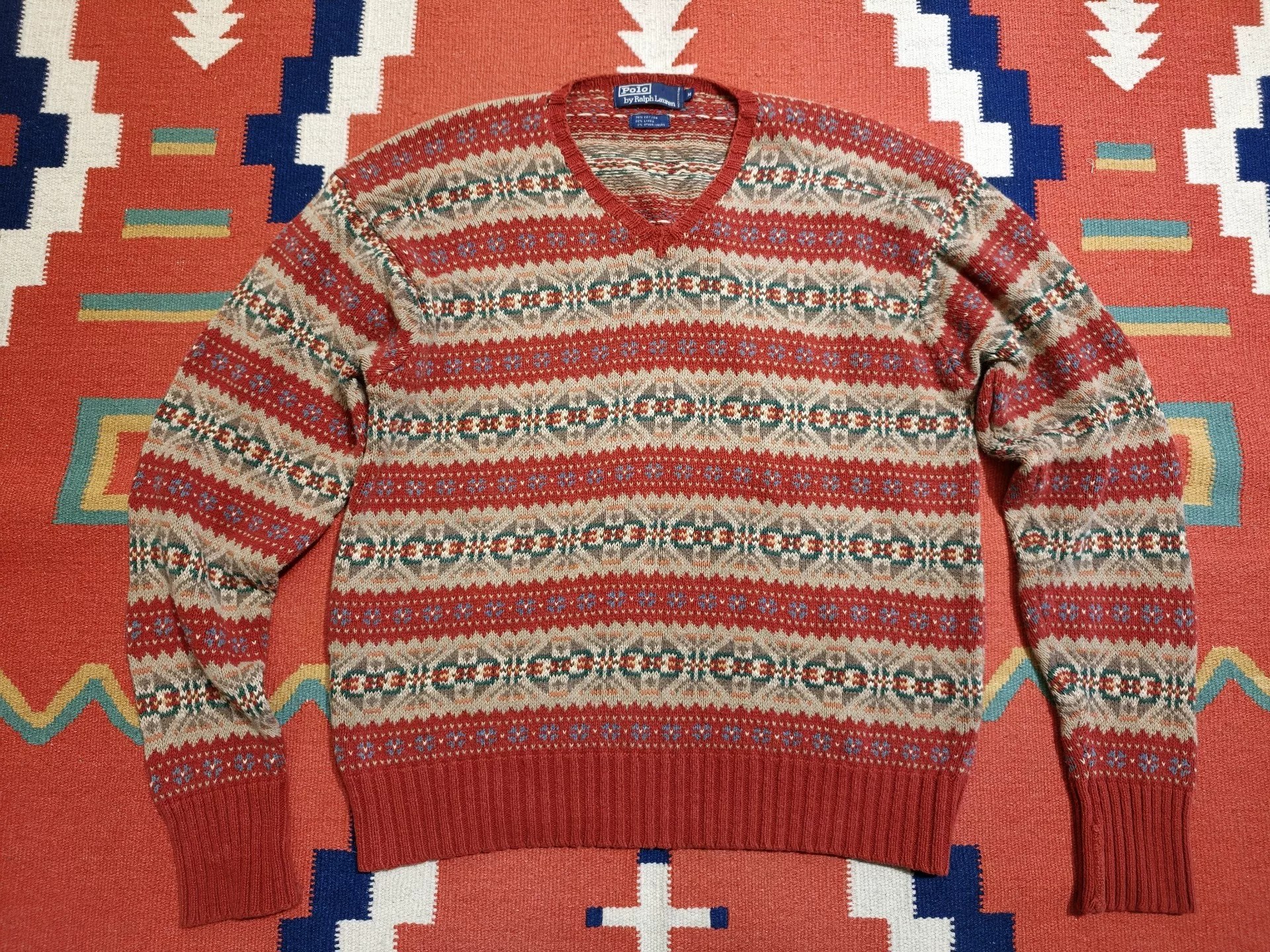 Vintage Ralph Lauren V-neck Fair Isle Sweater