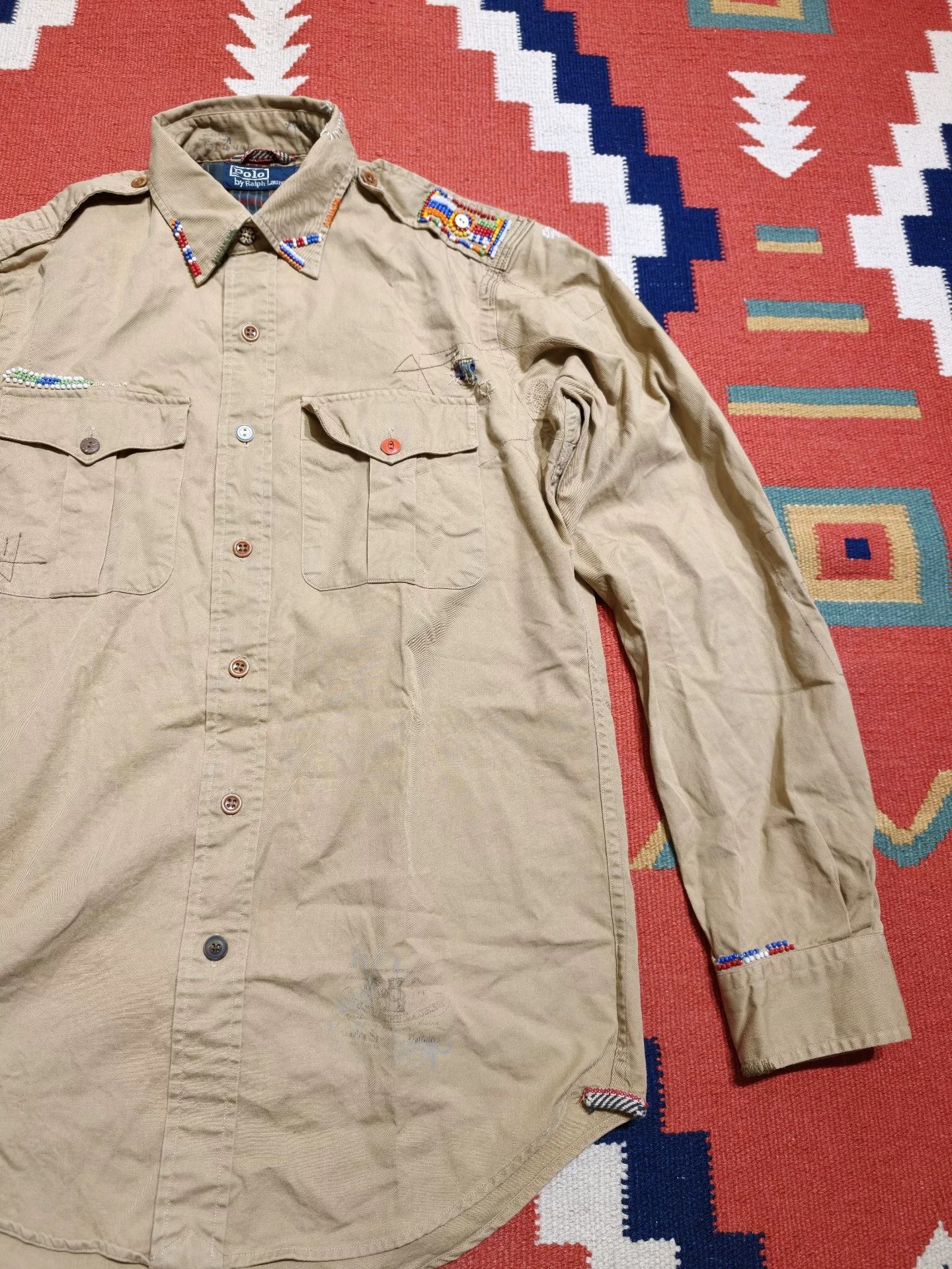 Ralph Lauren Old Blue Label Distressed Patchwork Shirt — front