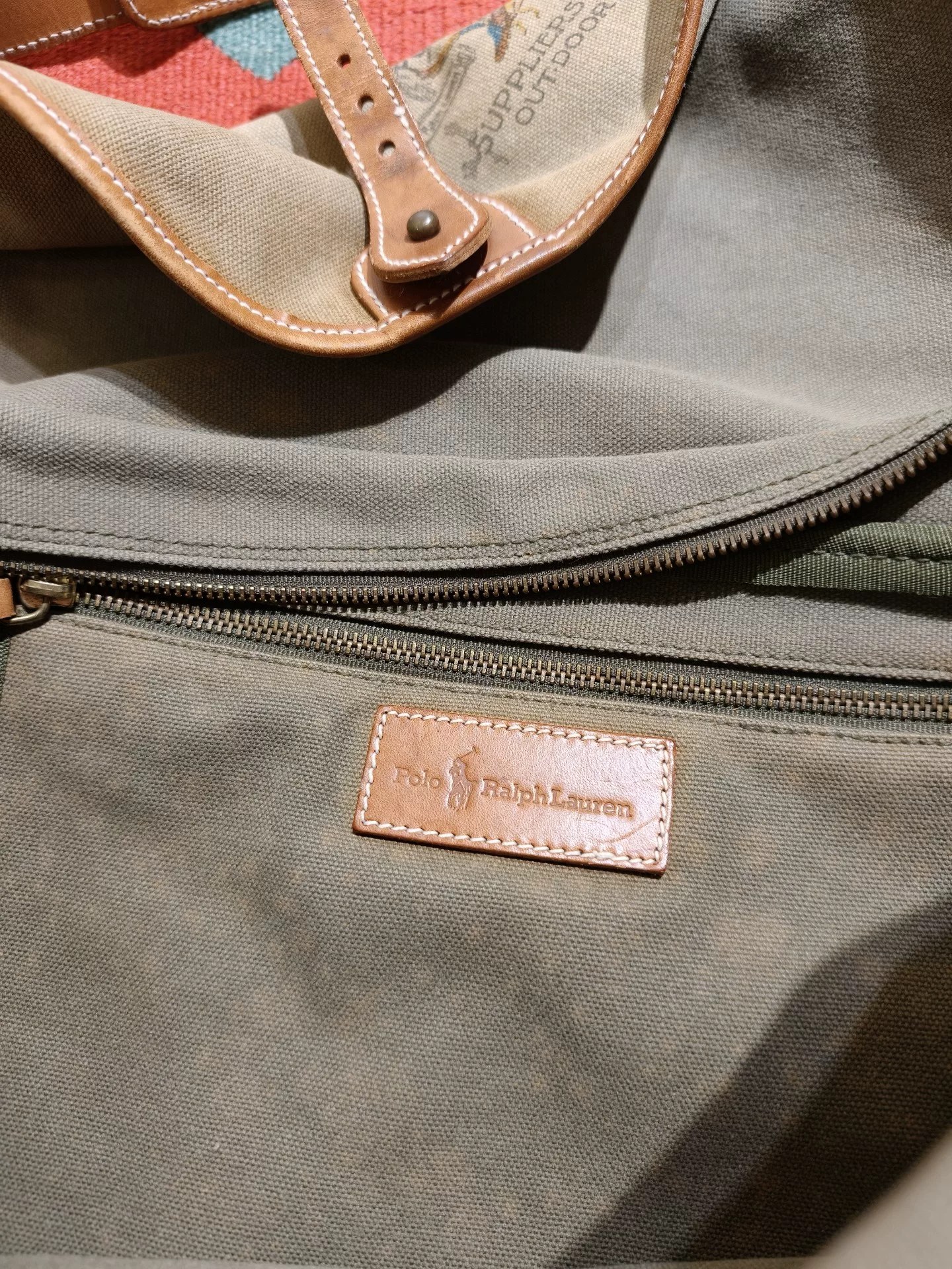 Vintage Ralph Lauren Polo Canvas Bag — label
