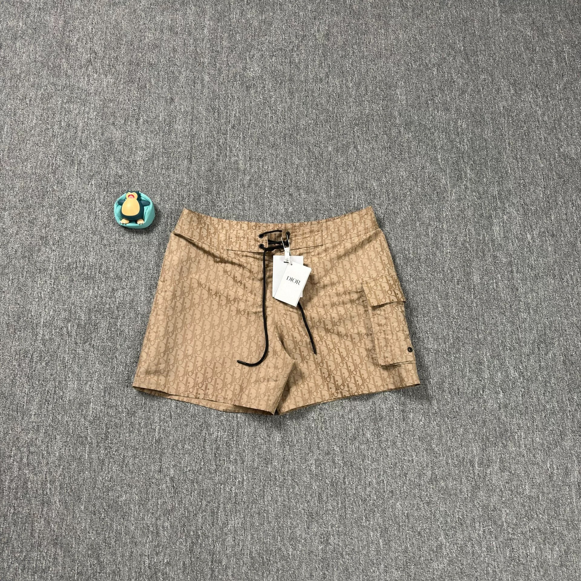 Dior Brown All-over Print Drawstring Cargo Shorts