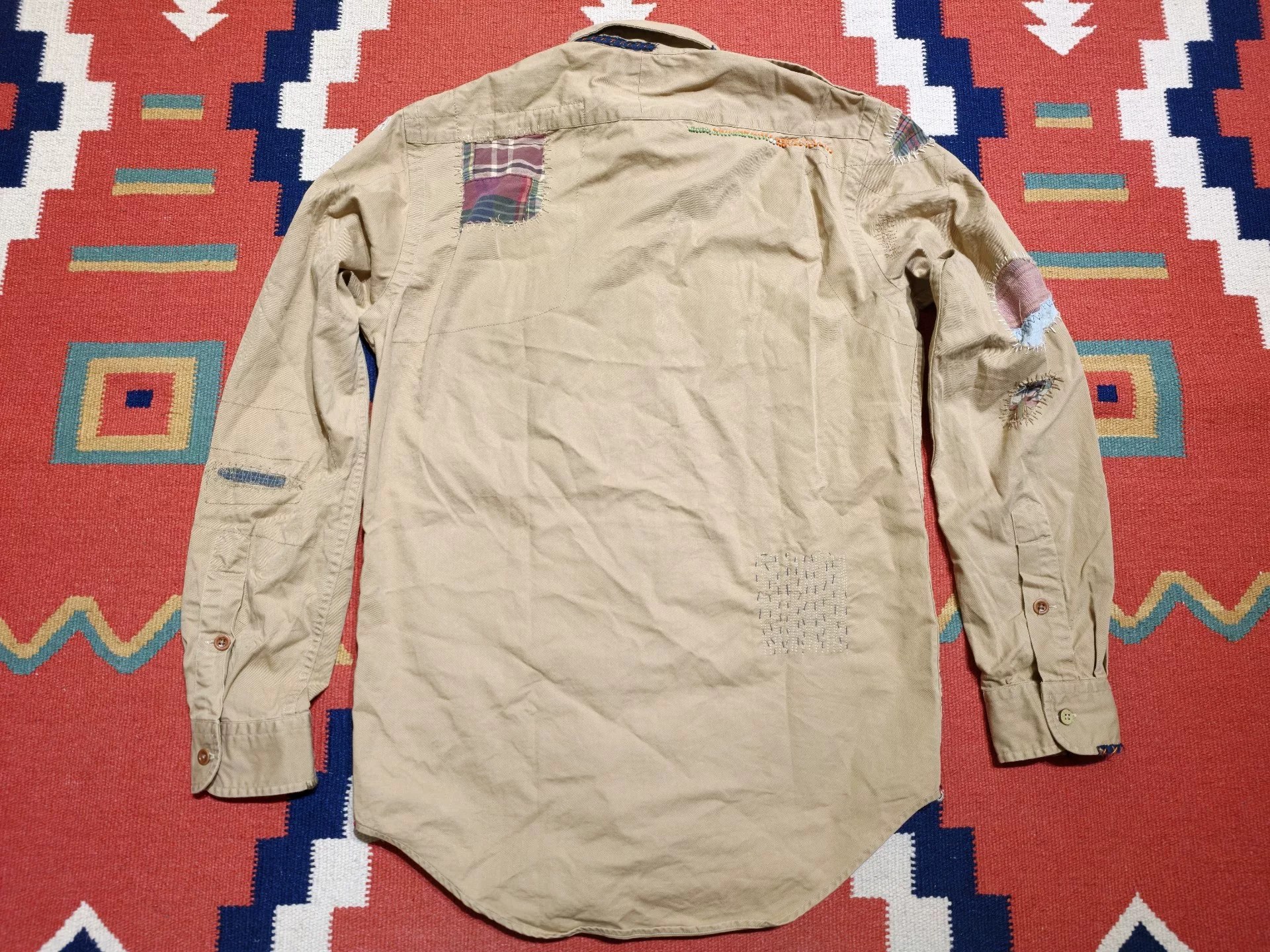 Ralph Lauren Old Blue Label Distressed Patchwork Shirt — label