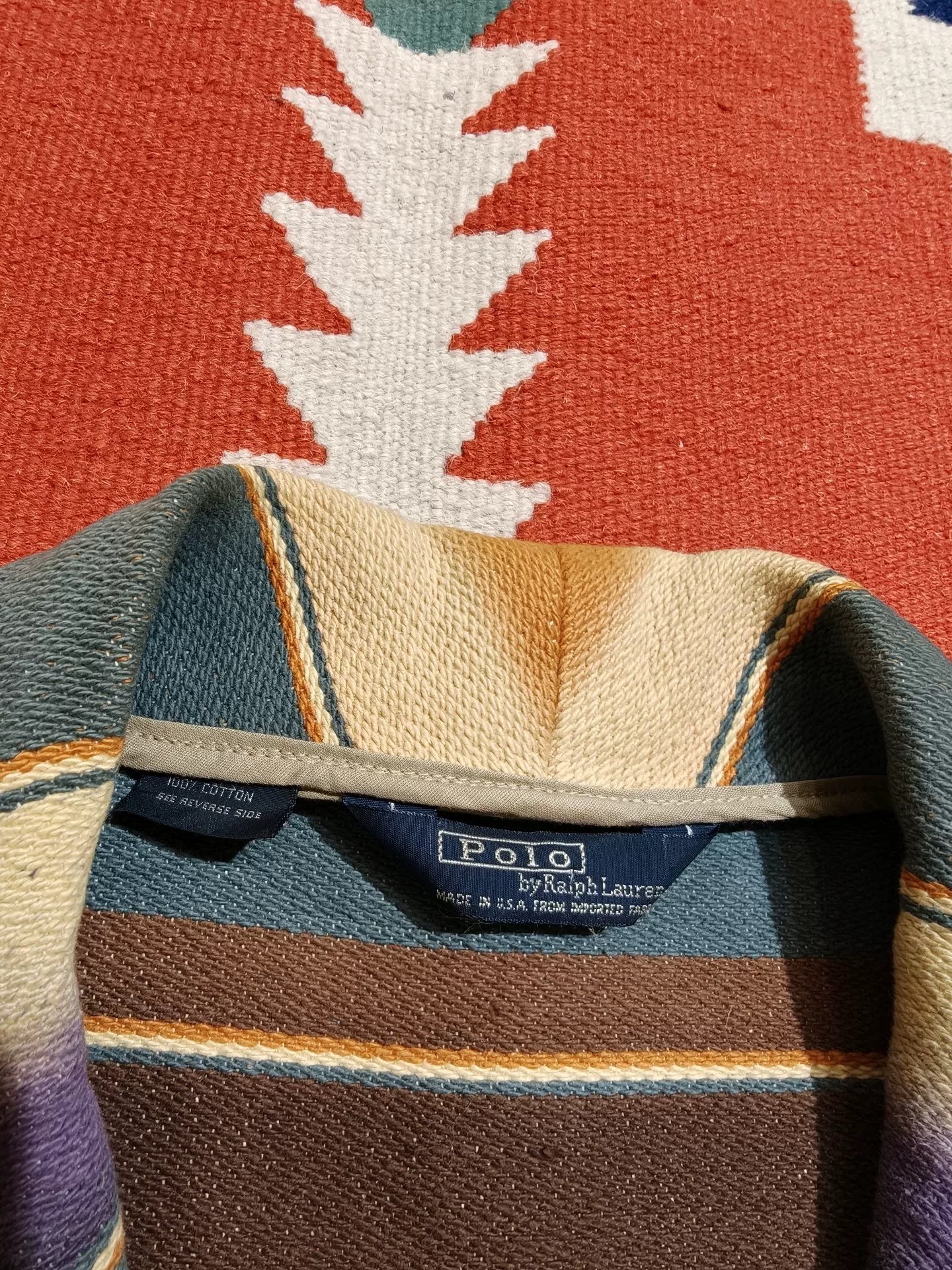 1990s Ralph Lauren Native Rug Vest — back