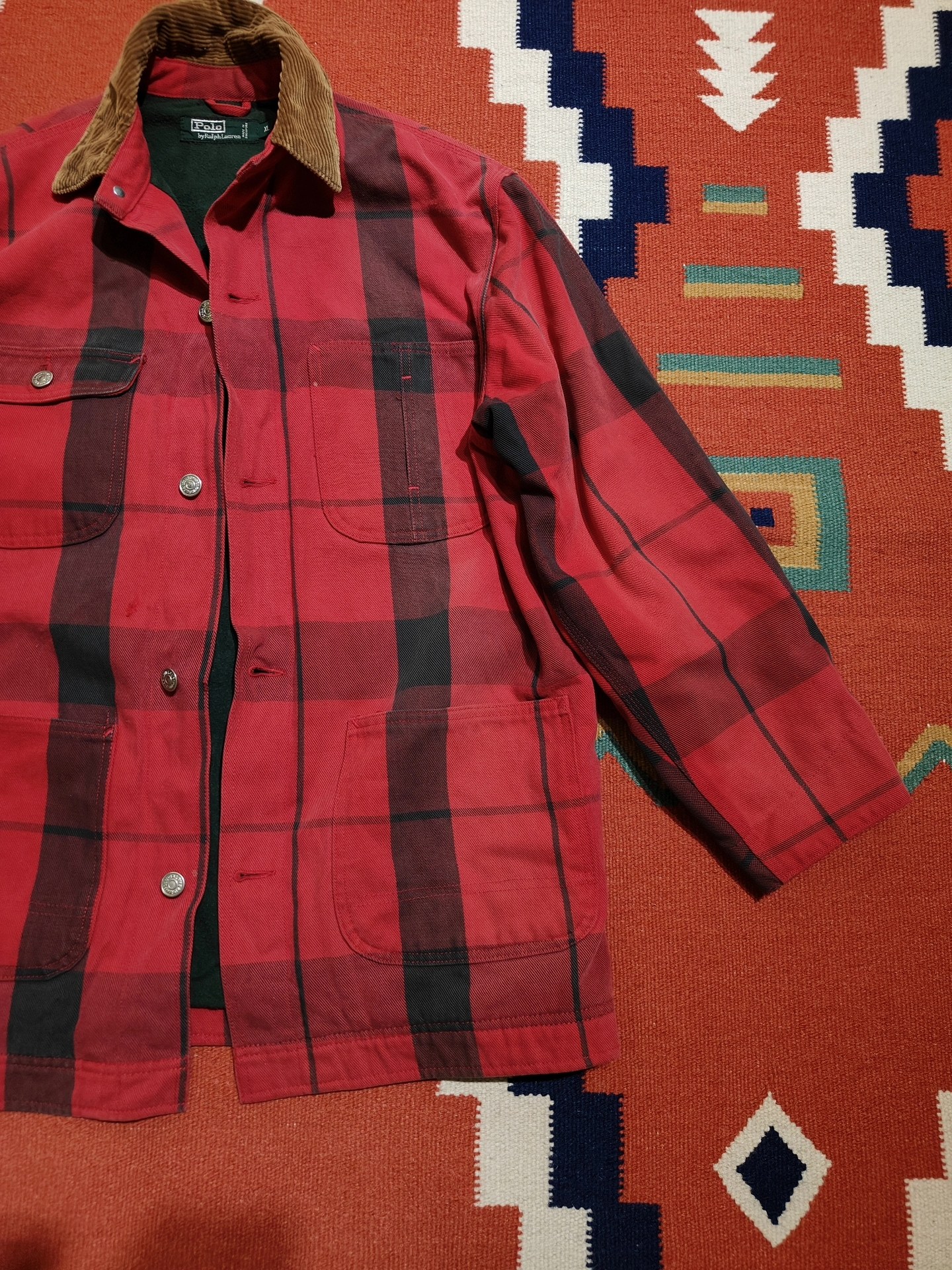 Vintage Ralph Lauren Red Black Plaid Jacket — front