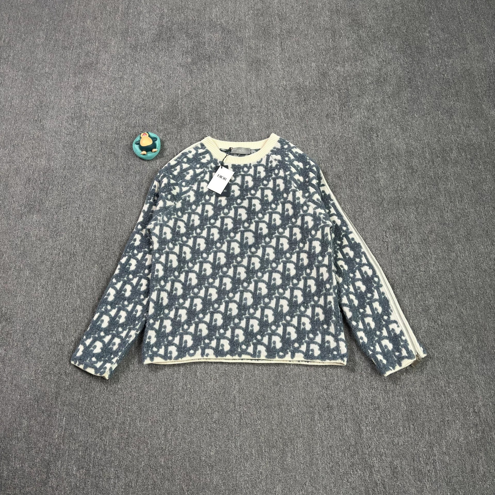 Dior All-Over Logo Zip-Up Sweater