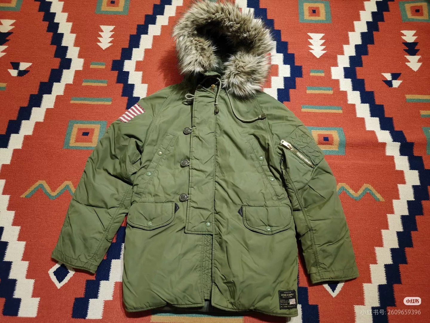 RRL N3B Vintage Green Down Jacket