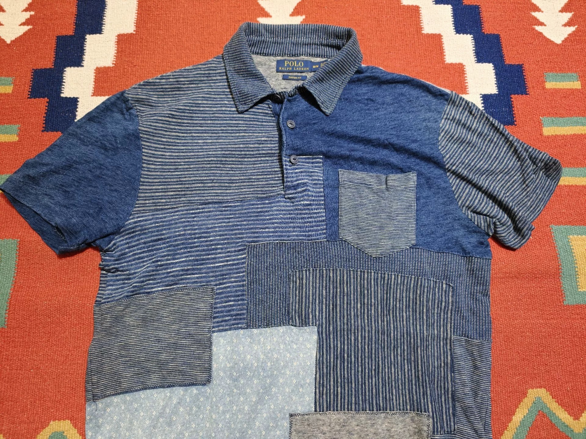 Polo Ralph Lauren Blue Patchwork T-Shirt — back