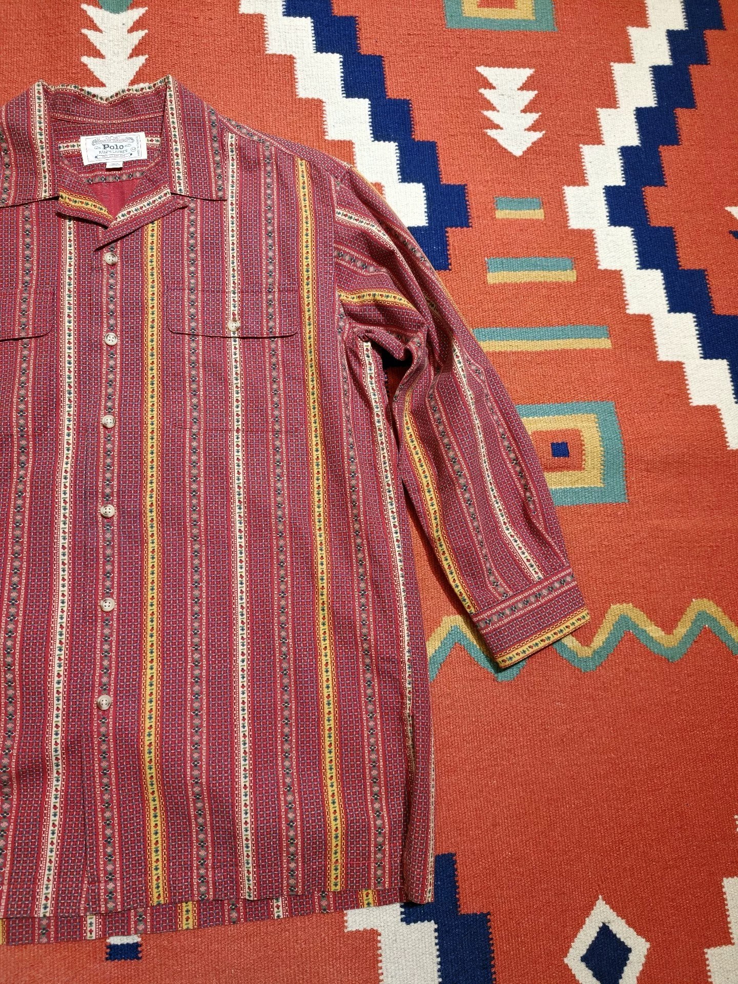 Ralph Lauren 90s Vintage Striped Shirt — detail