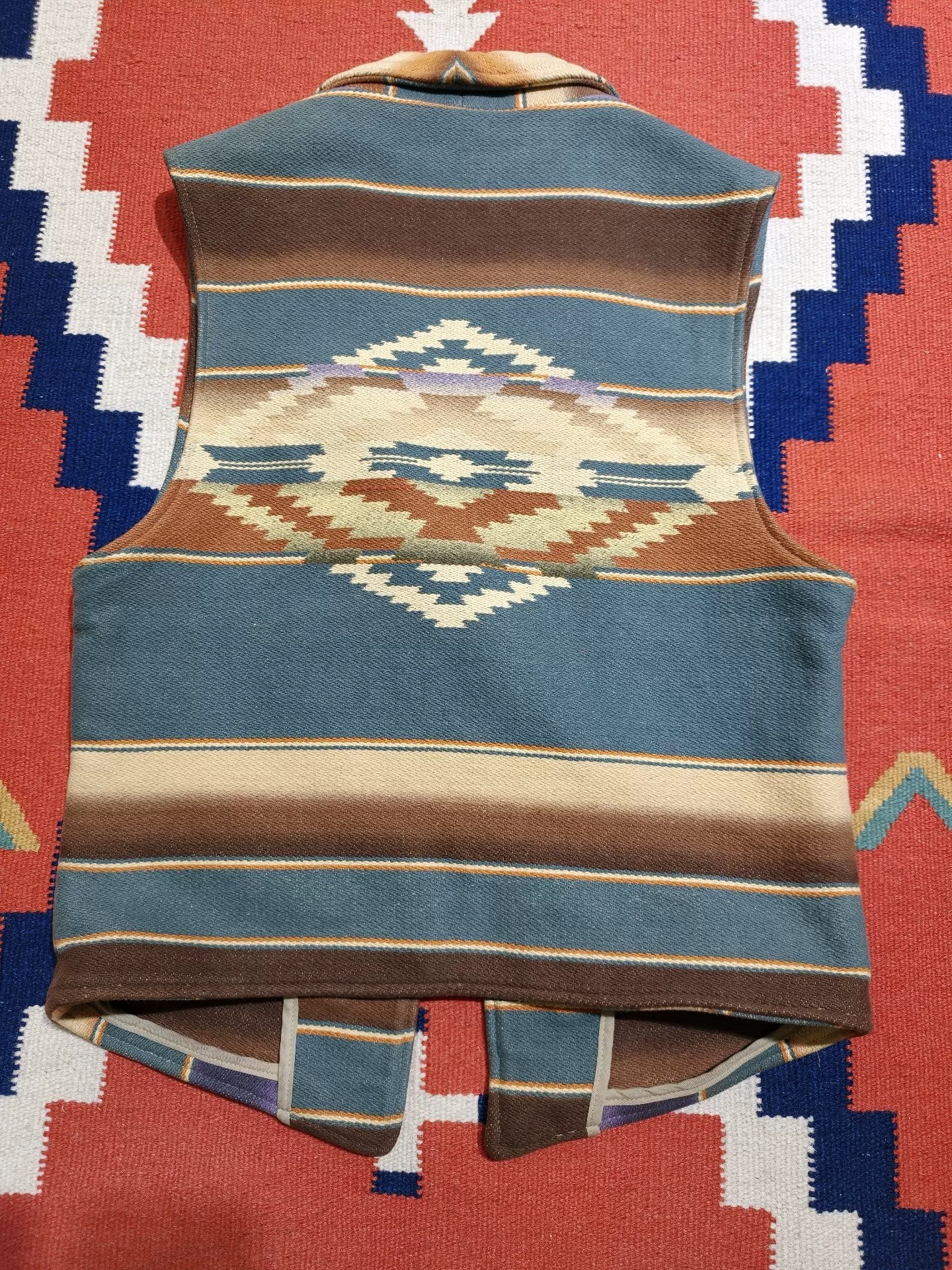 1990s Ralph Lauren Native Rug Vest — front