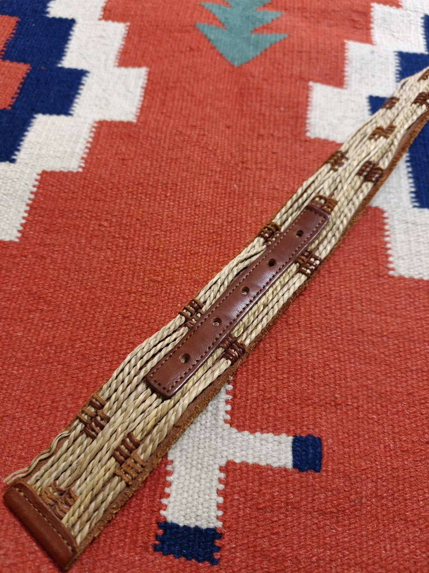 RRL DenimSupply Woven Leather Belt — detail