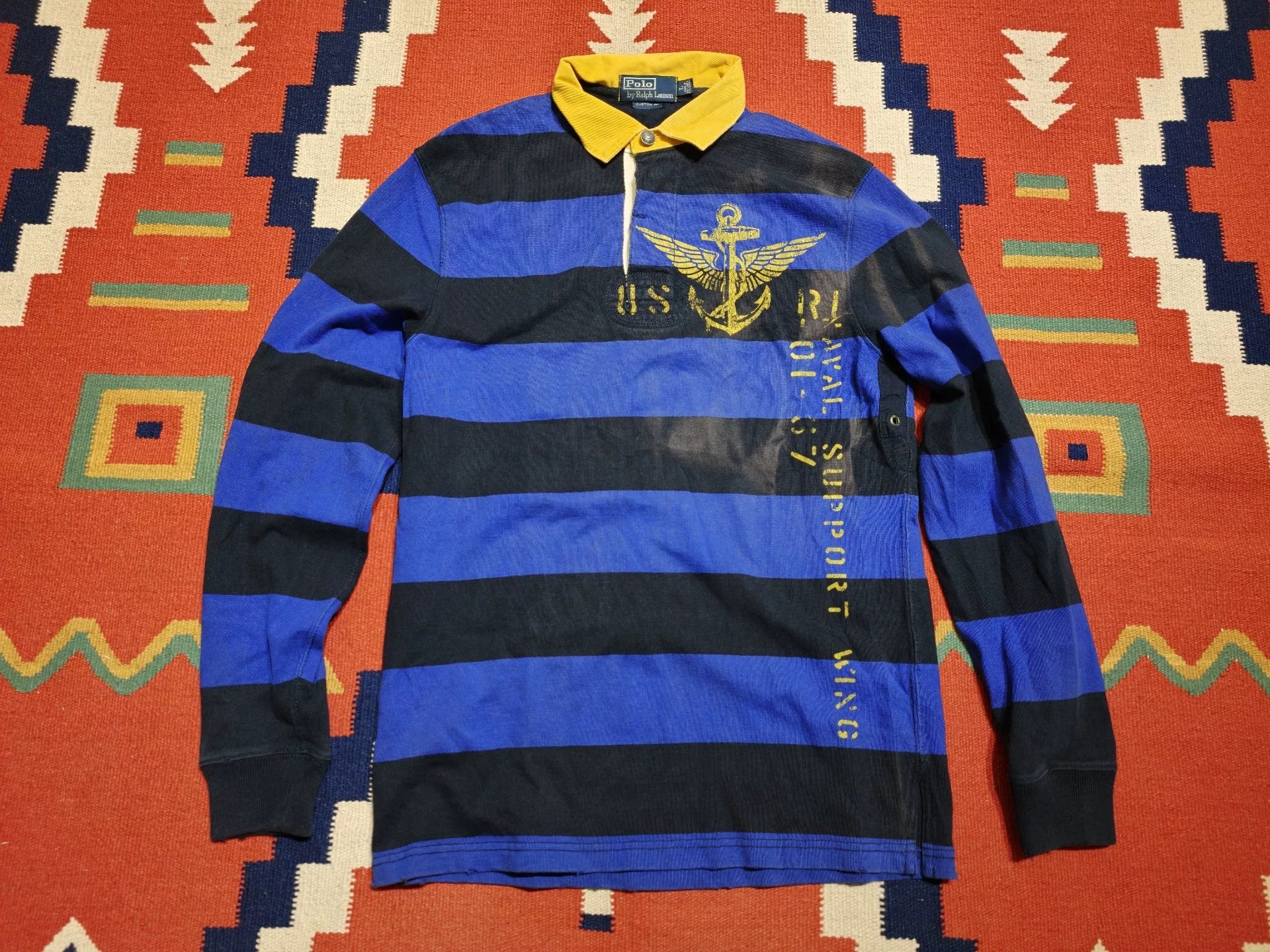 RL Ralph Lauren Rugby Long-Sleeve Stripe Polo
